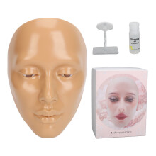 (Wheatish) 5D Silikon-Übungskopf für Make-up, Augen, Anfänger, 20ml Entferneröl