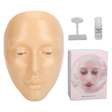 (White) 5D Silikon-Übungskopf für Make-up, Augen, Anfänger, 20ml Entferneröl