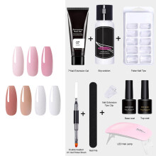Nagelverlängerungs-Gel-Set mit UV-Lampe, Pinsel & Lack