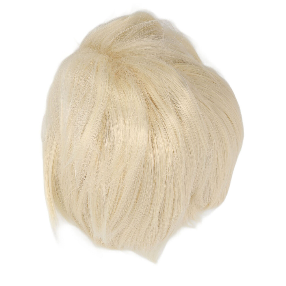 Unisex Men Short Blonde Wig Synthetic Heat Resistant Halloween Cosplay