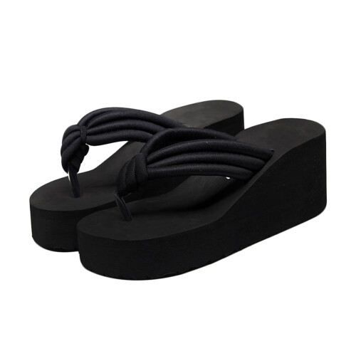 Högklackade Plattformslipper Knutade Sandaler För Kvinnor