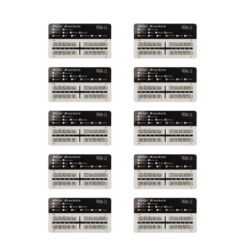 200x Dental Brackets Highly Polished Metal Teeth Black White