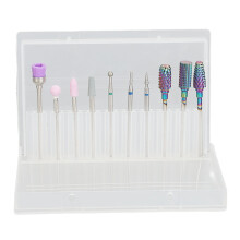 Tungstencil nagelfrees set met manicuregereedschap en koffer