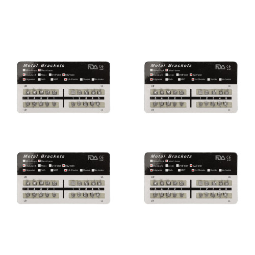 200x Dental Brackets Highly Polished Metal Teeth Black White 2