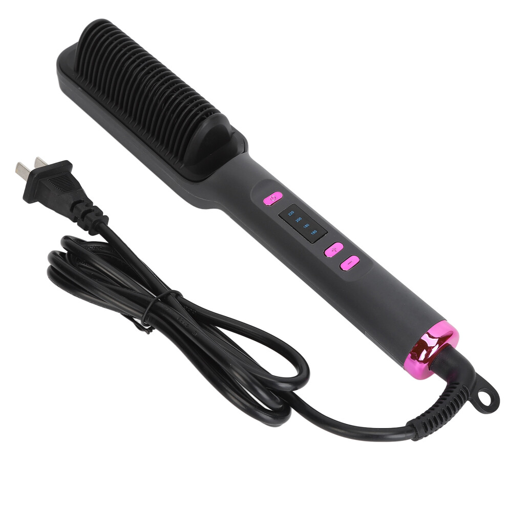 Dark/Grey ( Grey) Fast Heat Hair Straightener Brush Adjustable Temp Frizz Control