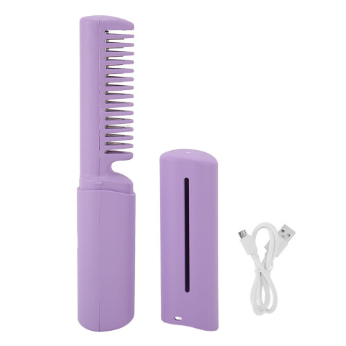 (Purple) Mini Spazzola Lisciante Wireless Viola Riscalda Rapido