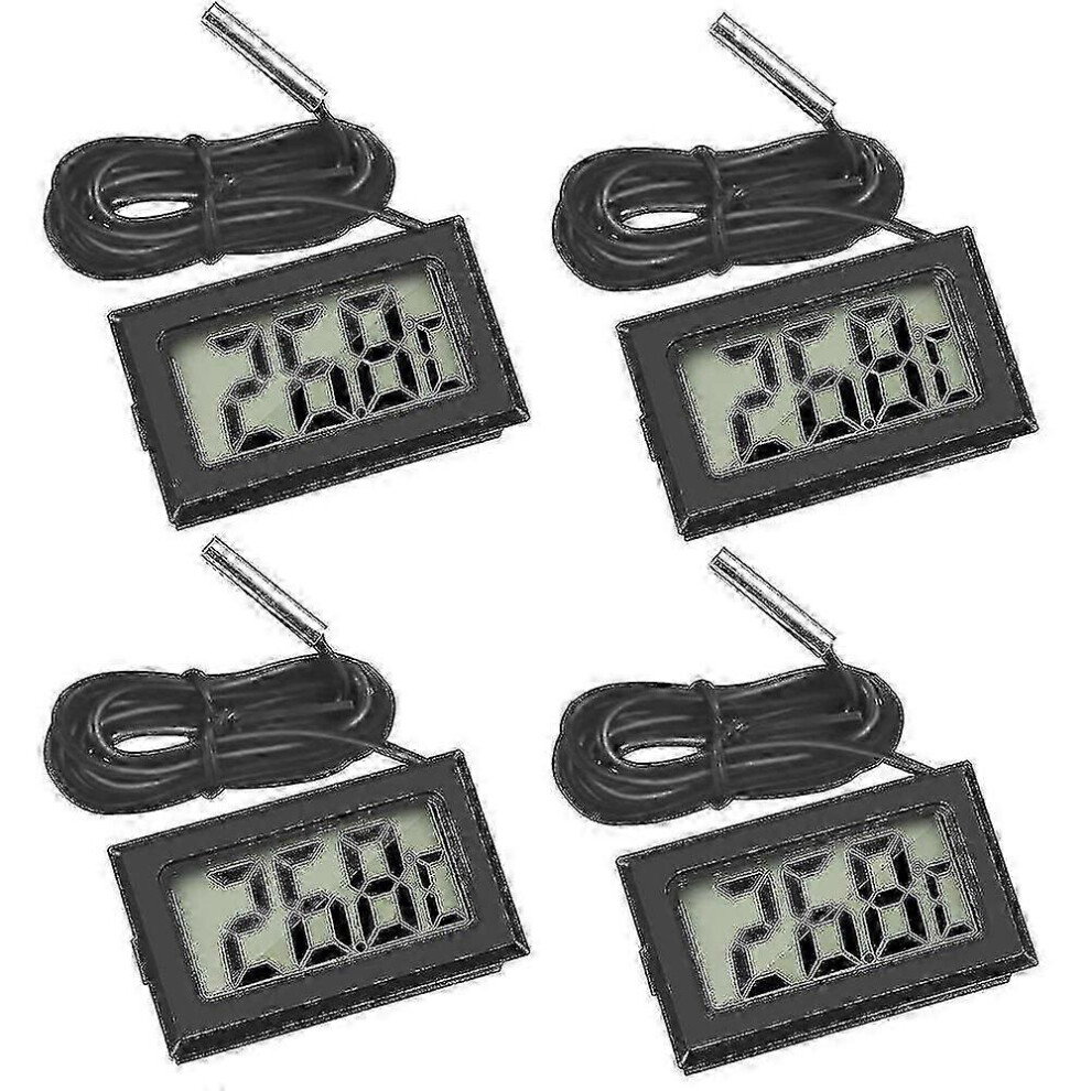 Kikidex (As Show, One Size) 4X Digital Lcd Thermometer Temperature Monitor With External Probe For Fridge Freezer Refrigerator Aquarium Qus