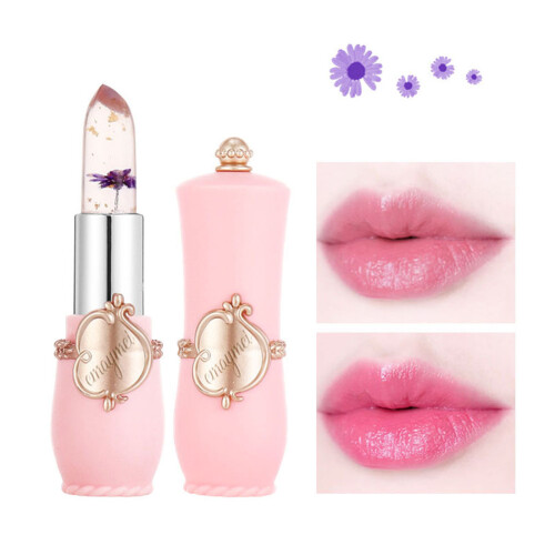 Temperatur-sensitive transparente getrocknete Blumen Lippenbalsam 2