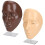 (Black White Face) 2x 5D Silicone Makeup Practice Face Mannequin 3