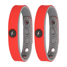 (Red) 2x Antistatik-Silikon-Armband Sport Rot