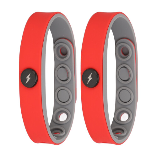 (Red) 2x Antistatik-Silikon-Armband Sport Rot