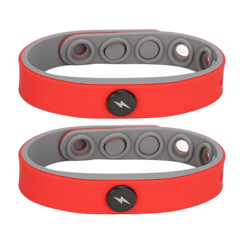 (Red) 2x Antistatik-Silikon-Armband Sport Rot 2