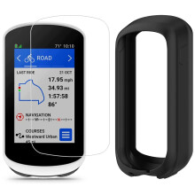 Case for Garmin Edge Explore 2 2-Pack Includes Silicone Cover And 2x Tempered Glass Screen Protectors Black