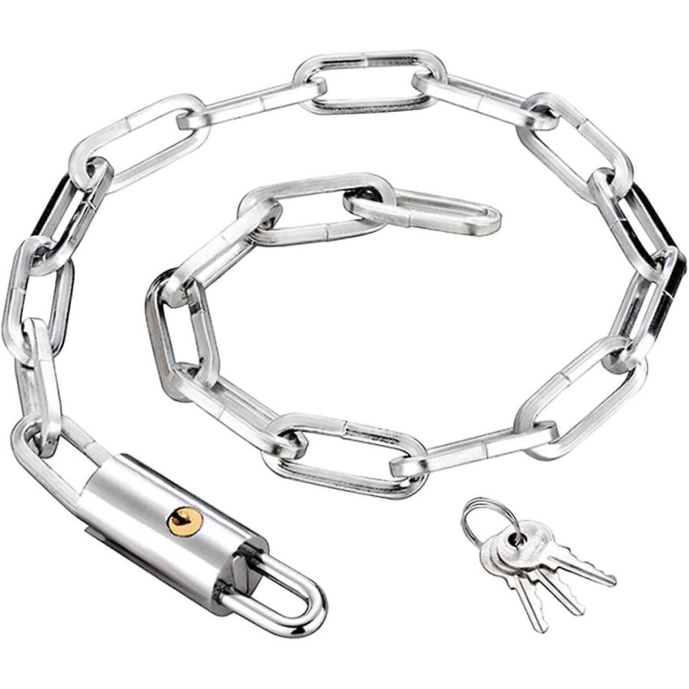 Kikidex (As Show, One Size) Chain Lock Bicycle Chain Door Lock Bicycle Lock Lock Fence Lock Chain Link Professional Bicycle Lock Outdoor Bicycle Lock
