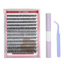 (40D) DIW-Lash-Kit 240Stk 10-16mm Clusters 2ml Bond Seal Pinzette 40D