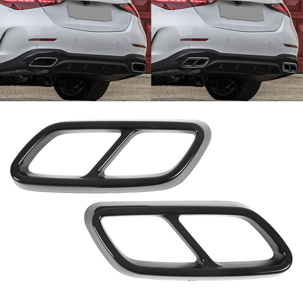 CâClass W206 2021 Gloss Exhaust Tailpipe Covers Easy Fit Black 5061356737809