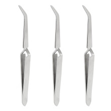 3pcs Dual-Sided Stainless Steel Nail Tweezers