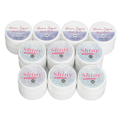 10x Glitter Gel Polish DIY Langhaltend Glänzend 1