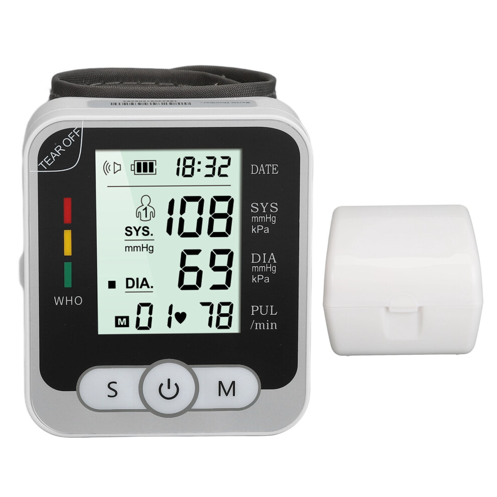 (With Voice) Wrist BP Monitor One Button Digital with Case Home Use No Voice