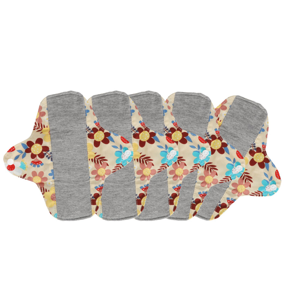 (MSH0024) 5pcs Washable Cotton Menstrual Pads Absorbent Breathable S MSH0024