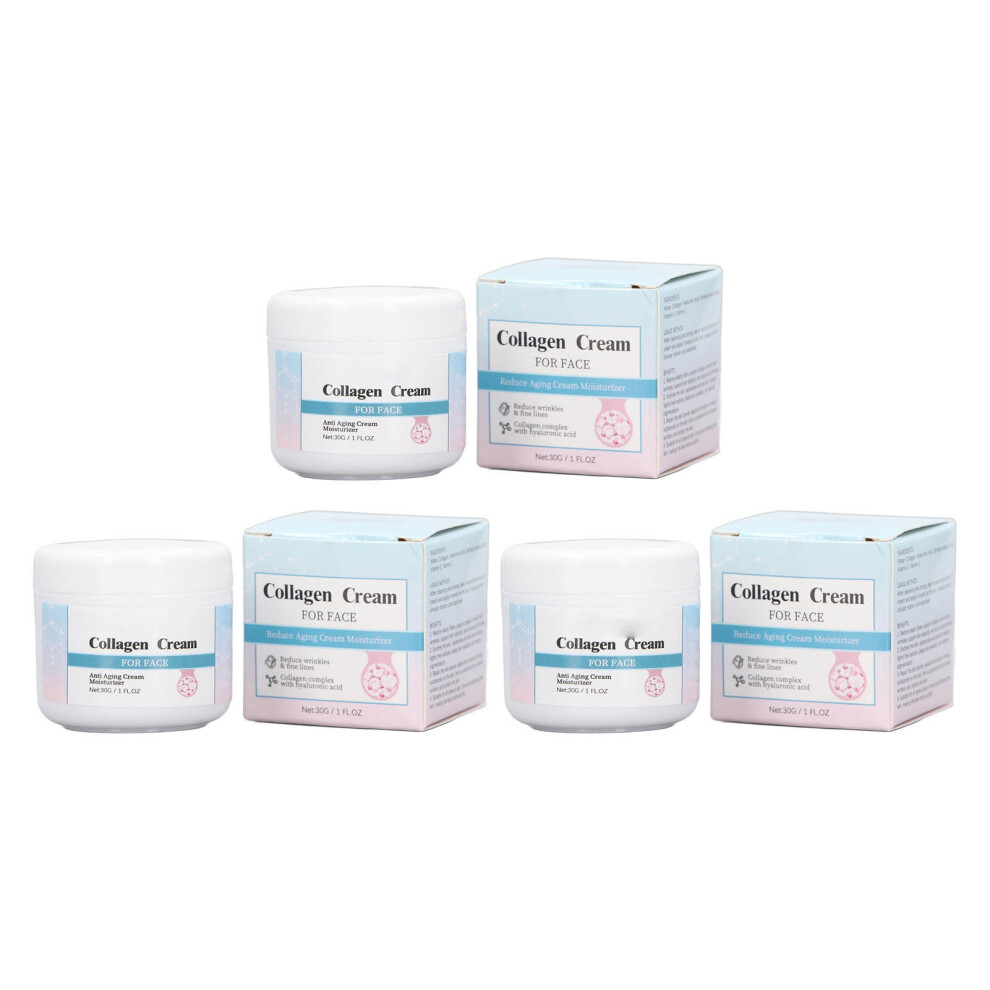 3pcs 30g Collagen Facial Cream Reduce Fine Lines Hydrating Moisturizer