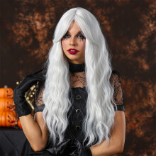 Damen-Halloween-Cosplay-Perücke mit Pony realistisch