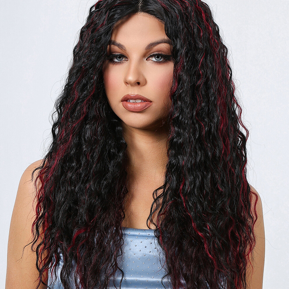 Unisex Lace Curly Wig Women Realistic Wavy With Hair Net Natural Look