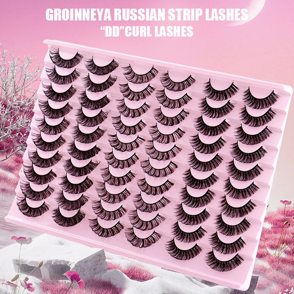 30 Pairs Fake Eyelashes Natural Long Thick Lashes