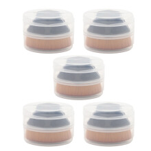 5pcs Hexagon Ergonomic Droplet Shape Loose Powder Brush Black