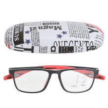 (Black Frame Red Leg +150) Lesebrille Senioren Blaulichtfilter Anti-Rutsch Schwarz