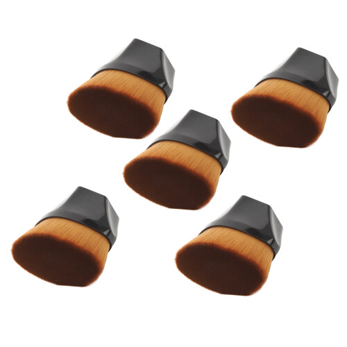 5x Hexagon-Ergonomie-Puderpinsel in Tröpfchenform schwarz 1