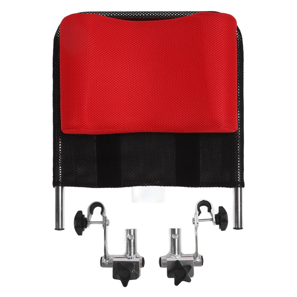 Red Wheelchair Headrest Neck Support Adjustable Aluminum Alloy Pillow
