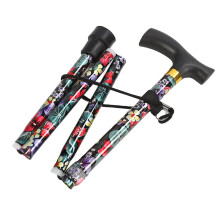 Klappbarer Gehstock Mit Blumen-Griff Für Senioren Outdoor