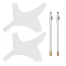 (Transparent) 2 Set Barber Shaping Tool with Beard Guide Mustache Stencil
