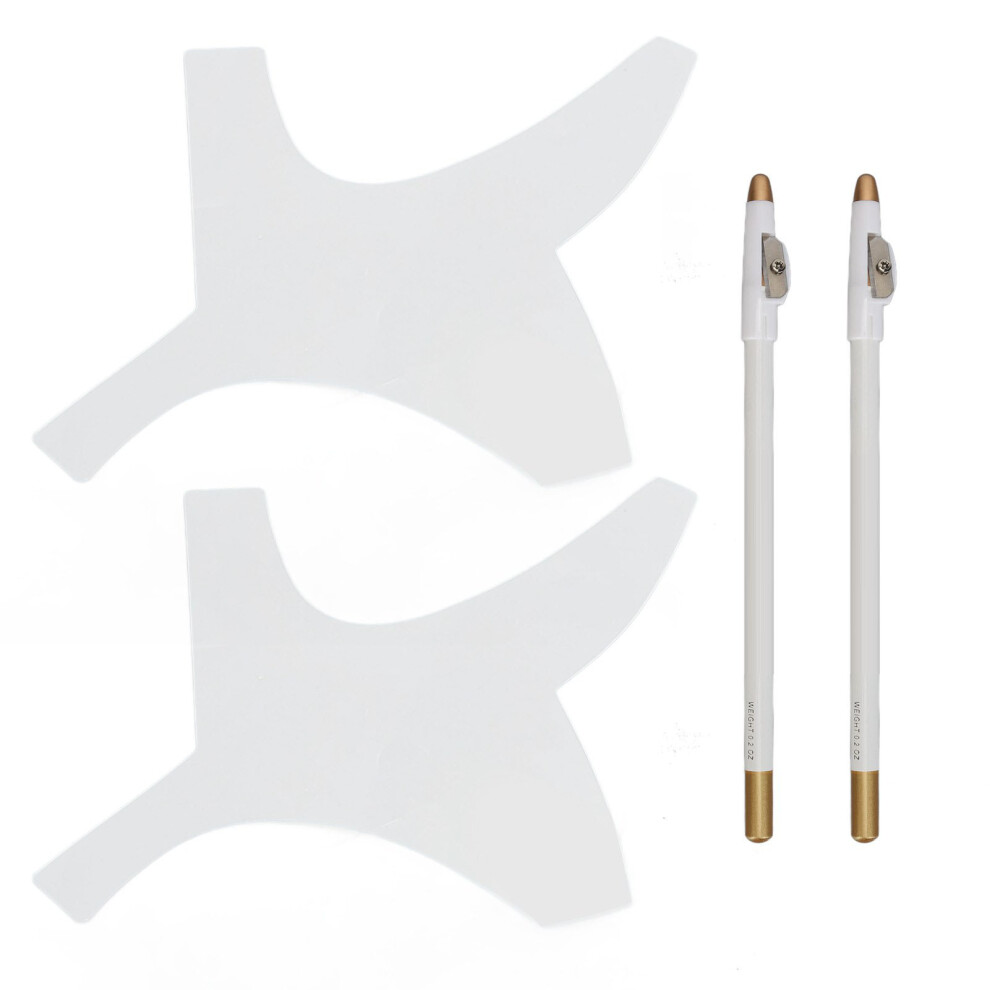 (Transparent) 2 Set Barber Shaping Tool with Beard Guide Mustache Stencil
