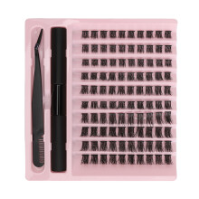 100er Cluster-Wimpern D-Curl DIY mit Kleber & Pinzette