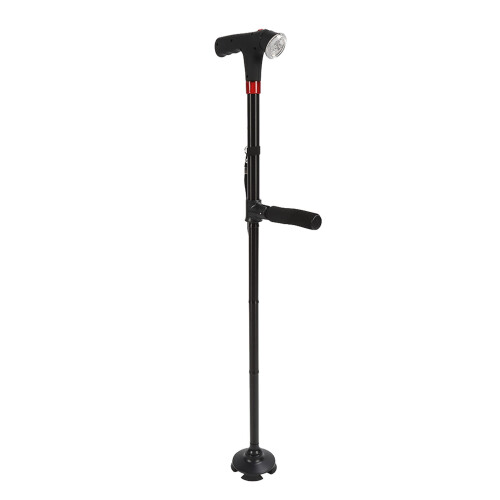 Elderly Folding Cane T Handle Height Adjust LED Light 2