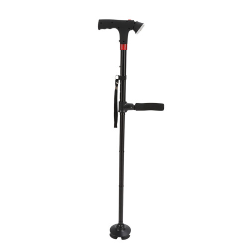 Elderly Folding Cane T Handle Height Adjust LED Light 1