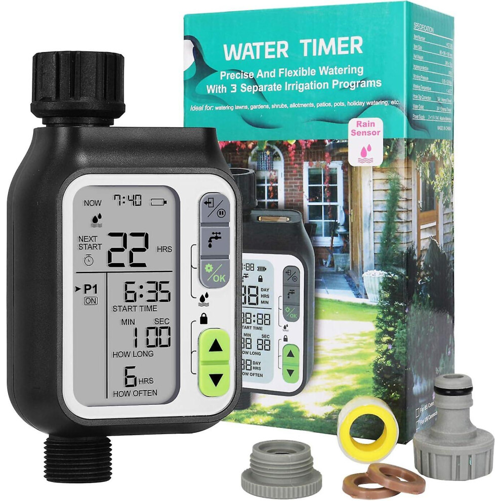 Kikidex (As Show, One Size) Automatic Watering Timer, Garden Watering Timer Drip Hose Faucet Timer For Sprinkler System Controller