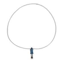 (Blue) Atem-Anxiety-Halskette aus Stahl, blaues Meditationswerkzeug