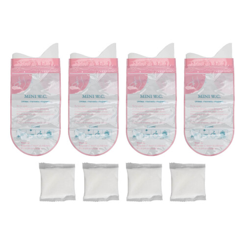 (Pink) 4x Wegwerpuurzakje Zelfsluitend Roze