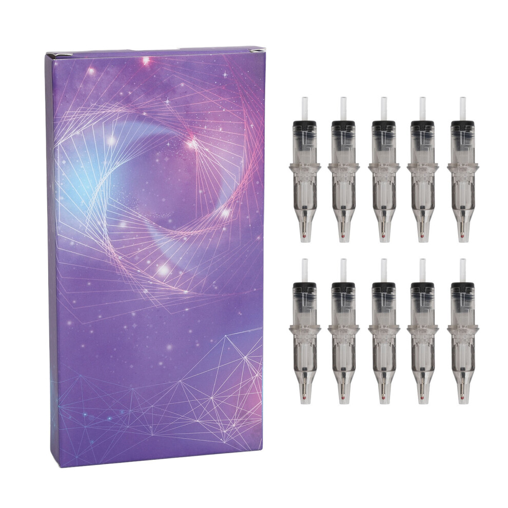(Black) 10PCS Tattoo Cartridges Ballpoint Pen 250g Elastic Spring Green