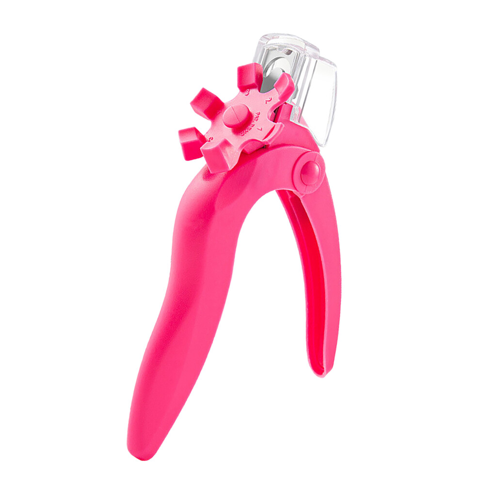 (Rose Red) Adjustable Acrylic Nail Clippers Stainless Steel Tips Rose Red