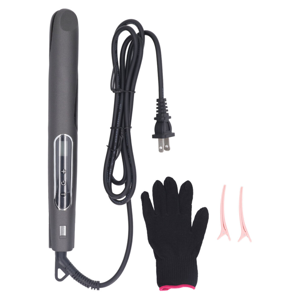 (US Plug) 2 in 1 Hair Straightener Curler PTC Heating LCD Temp Control