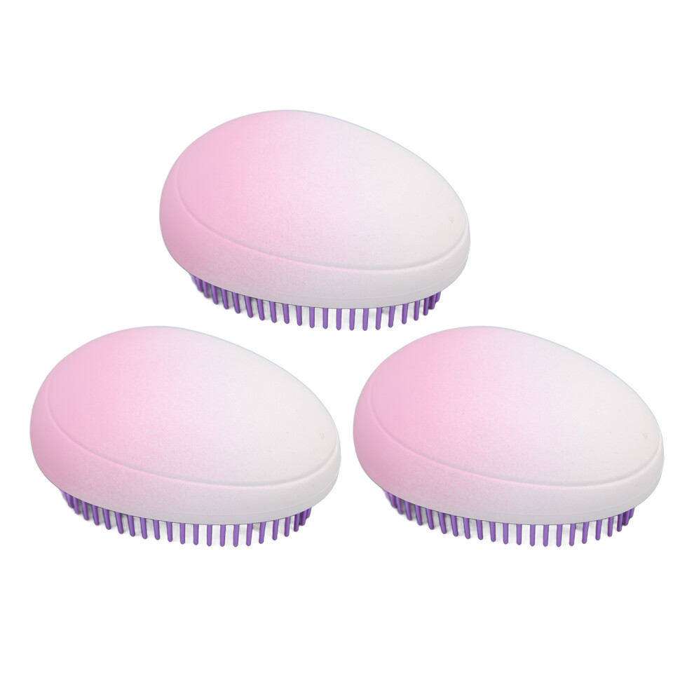 Purple 3Pcs Massage Detangling Comb Gradient Portable Egg Brush