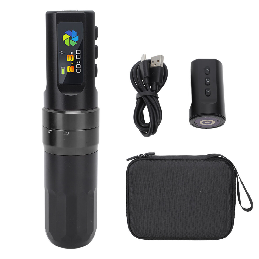 Black (Black) Wireless Tattoo Pen Kit 2000Mah Dual Battery Rotary Machine