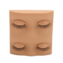 (Light Brown) Wimpern-Trainingskopf mit 2 Paar abnehmbaren 3D-Augen hellbraun