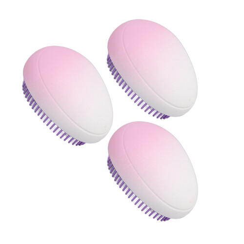 3Pcs Massage Detangling Comb Gradient Purple Portable Egg Brush 2