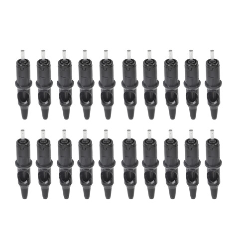 (Black) 20pcs Tattoo Ballpoint Cartridges 0.5mm 4ml Green Practice Dotwork 1