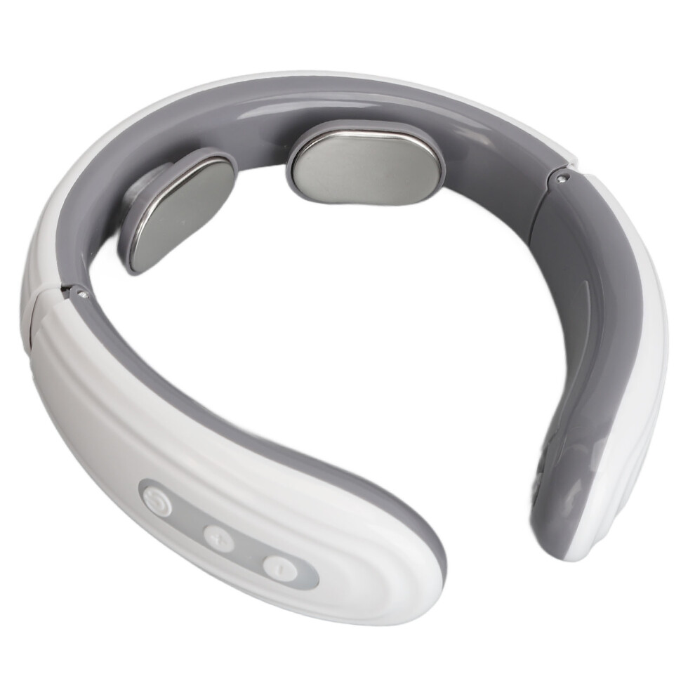 White Electronic Pulse Neck Massager Vibration Acupoints